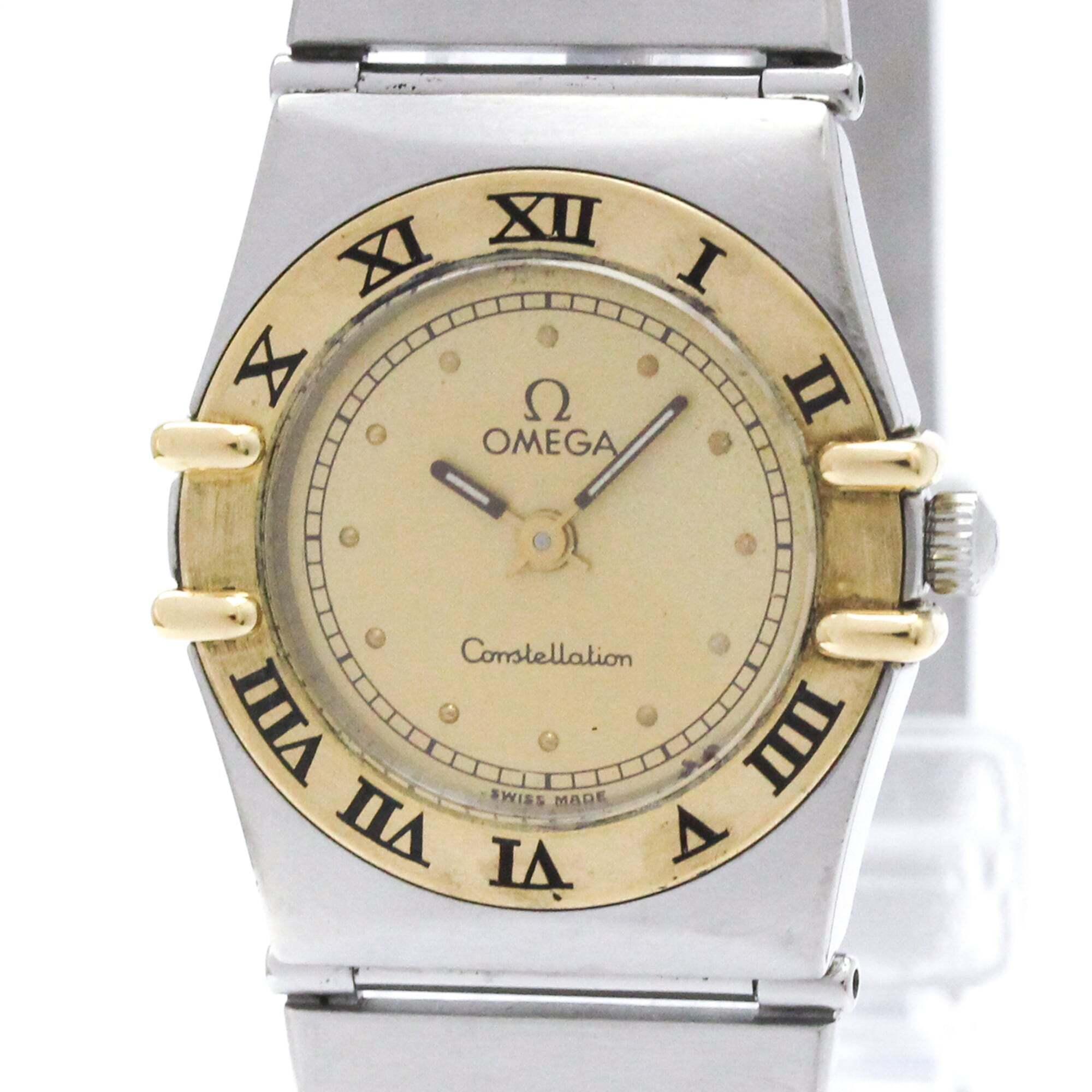 Omega Constellation 18k Gold Steel Ladies Watch 7951080 Polished